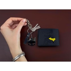 Batman - Coffret cadeau, portefeuille et porte-clés, noir, produit officiel