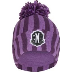Wednesday bonnet Pom-Pom Nevermore Logo