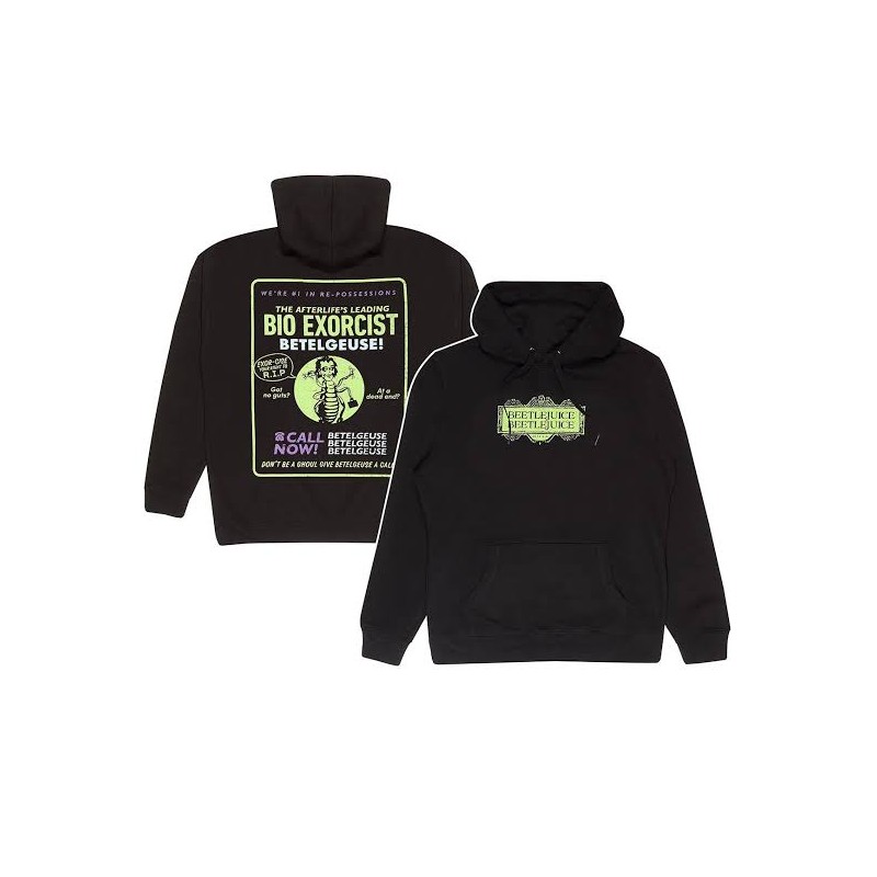 Beetlejuice Sweat à capuche officiel Bio Exorcist (Noir)