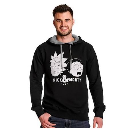 Rick et Morty - Sweat à capuche Faces noir