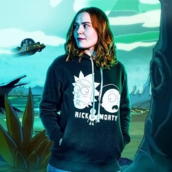 Rick et Morty - Sweat à capuche Faces noir