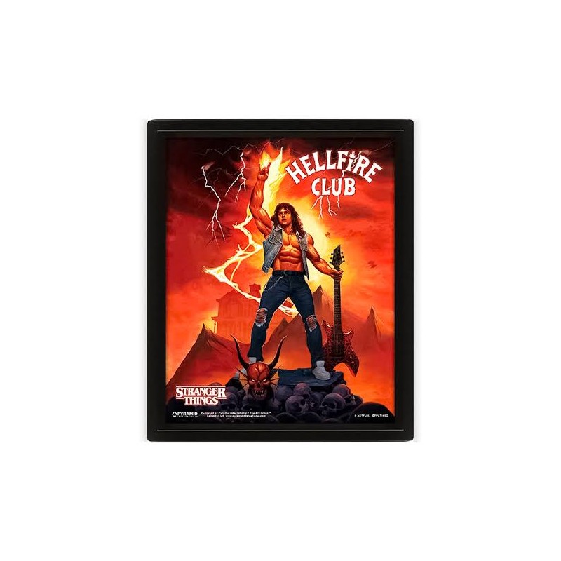 Stranger Things Hellfire Club Tableau encadré 3D