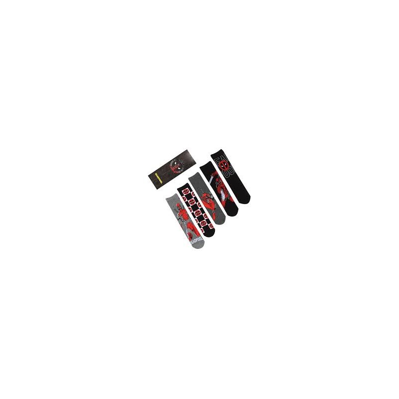 Deadpool - Lot de 5 paires de chaussettes Logo et Pose en boîte cadeau