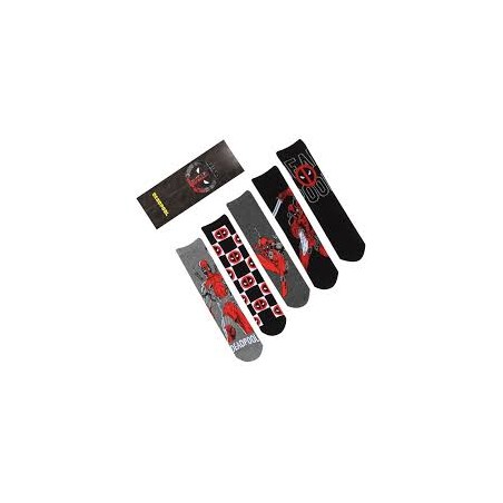 Deadpool - Lot de 5 paires de chaussettes Logo et Pose en boîte cadeau