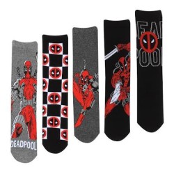 Deadpool - Lot de 5 paires de chaussettes Logo et Pose en boîte cadeau