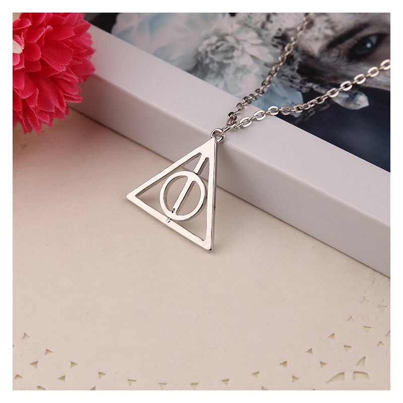 HARY POTTER collier pendentif Les Reliques de la Mort argenté