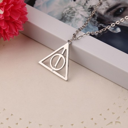 HARY POTTER collier pendentif Les Reliques de la Mort argenté