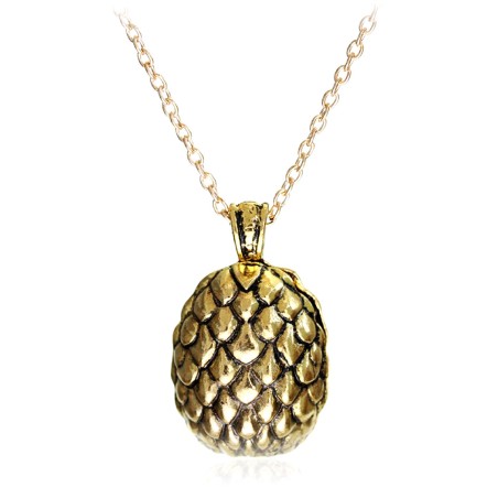Collier doré avec pendentif oeuf de dragon à écailles